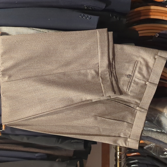 42"x44" wr men's brown Paul Fredrick wool dress pants - Picture 1 of 2